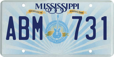 MS license plate ABM731