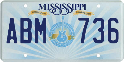 MS license plate ABM736