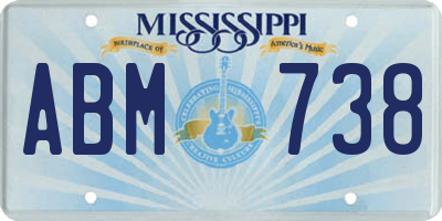 MS license plate ABM738