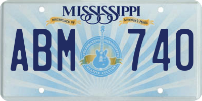 MS license plate ABM740