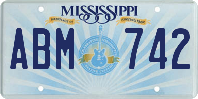 MS license plate ABM742