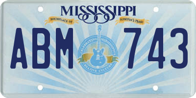 MS license plate ABM743