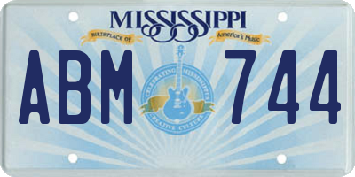 MS license plate ABM744