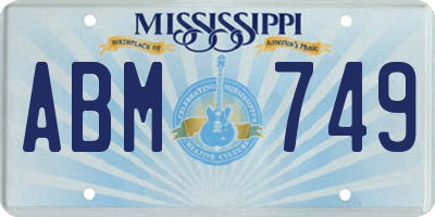 MS license plate ABM749