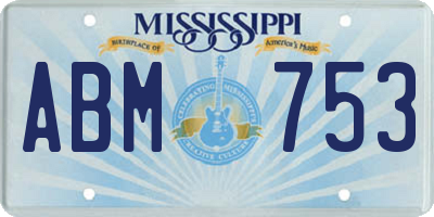 MS license plate ABM753