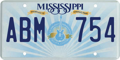 MS license plate ABM754