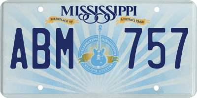 MS license plate ABM757