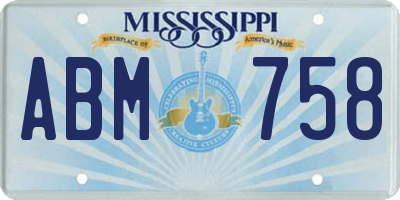 MS license plate ABM758
