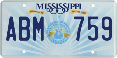 MS license plate ABM759