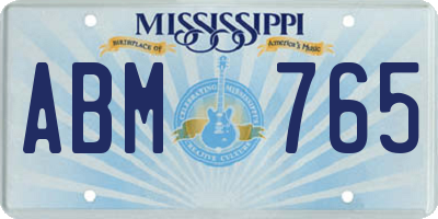 MS license plate ABM765