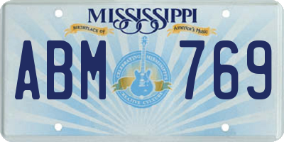 MS license plate ABM769