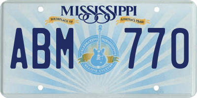 MS license plate ABM770