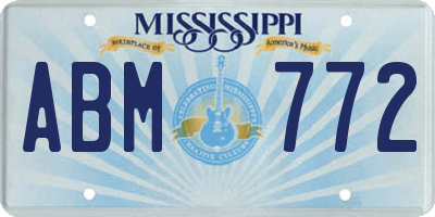 MS license plate ABM772