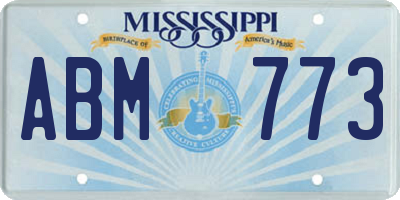 MS license plate ABM773