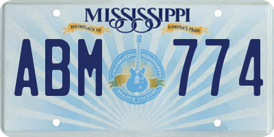 MS license plate ABM774