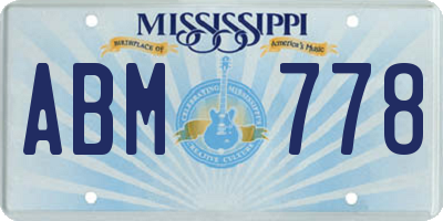 MS license plate ABM778