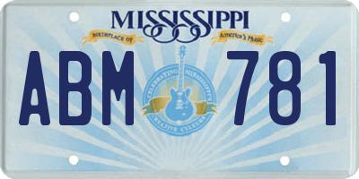 MS license plate ABM781