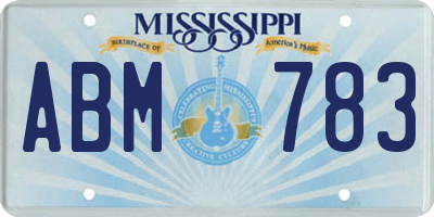 MS license plate ABM783