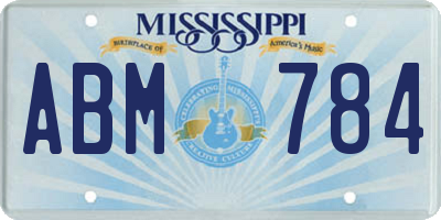 MS license plate ABM784