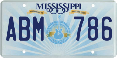 MS license plate ABM786