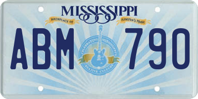 MS license plate ABM790