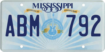 MS license plate ABM792