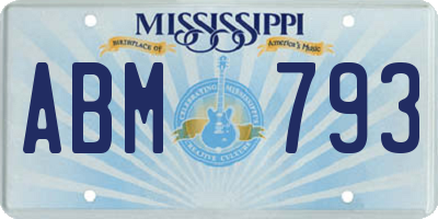 MS license plate ABM793