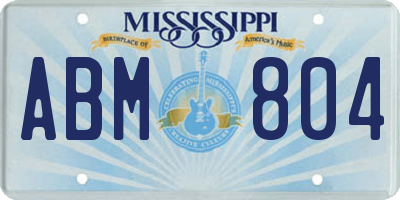 MS license plate ABM804