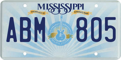 MS license plate ABM805