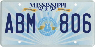 MS license plate ABM806