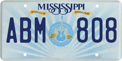 MS license plate ABM808