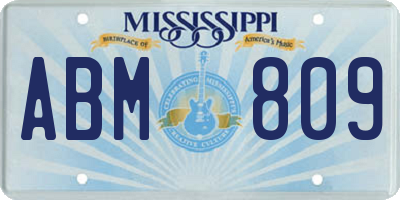 MS license plate ABM809