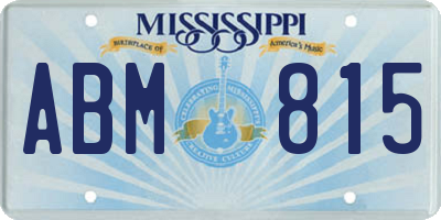 MS license plate ABM815