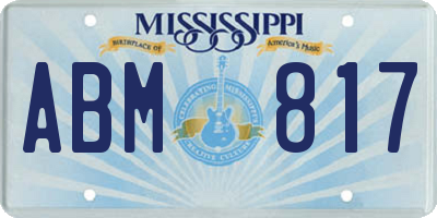 MS license plate ABM817