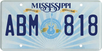 MS license plate ABM818