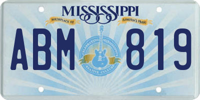 MS license plate ABM819