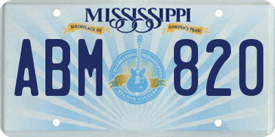 MS license plate ABM820