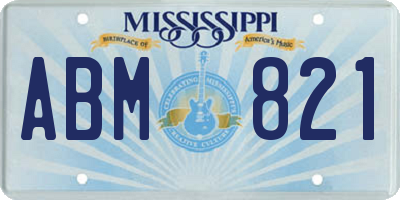 MS license plate ABM821