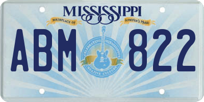 MS license plate ABM822