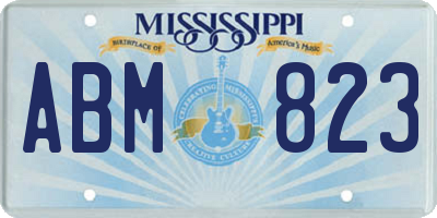 MS license plate ABM823