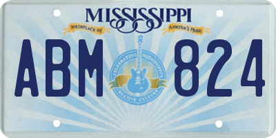 MS license plate ABM824