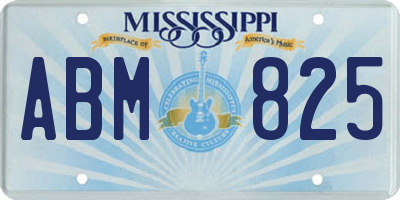 MS license plate ABM825