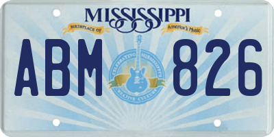 MS license plate ABM826