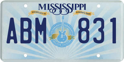 MS license plate ABM831