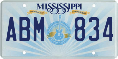 MS license plate ABM834