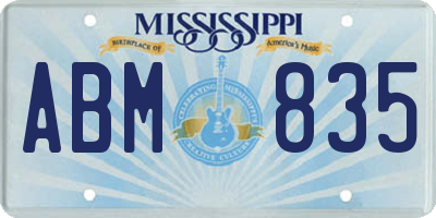 MS license plate ABM835