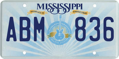 MS license plate ABM836