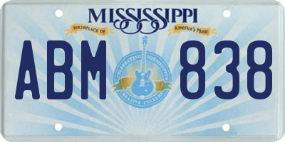 MS license plate ABM838