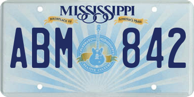 MS license plate ABM842