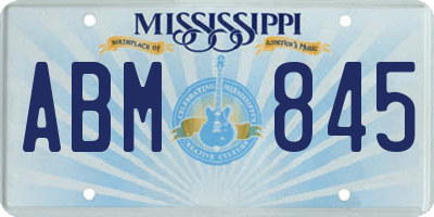 MS license plate ABM845